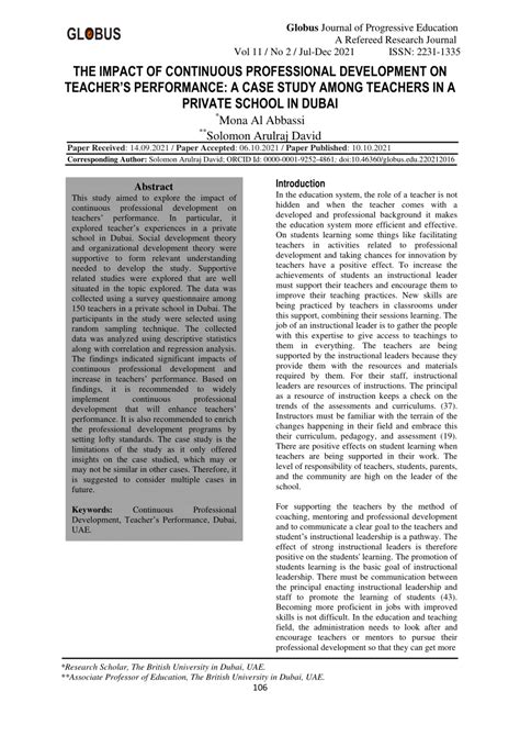 (PDF) The Impact of Continuous Professional Development on .